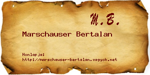 Marschauser Bertalan névjegykártya